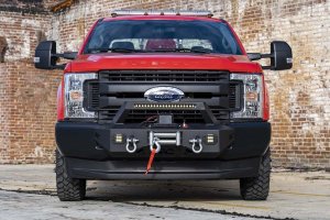 Ford F-350 Super Duty Winch Mount Kit - Rough Country - EXO - Black - '17-'20 Ford F-350 Super Duty Winch Mount Kit - Rough Country - EXO - Black - '17-'20